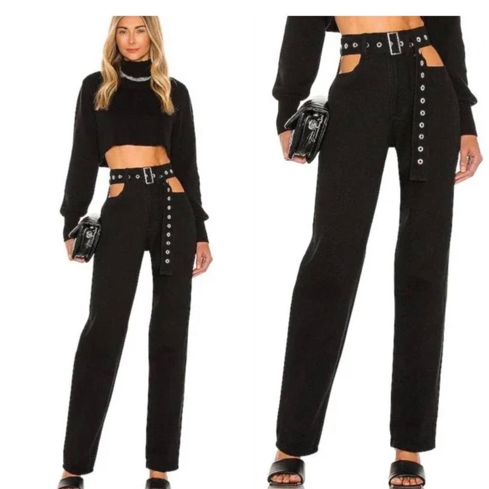 WeWoreWhat Black Straight Leg Jeans